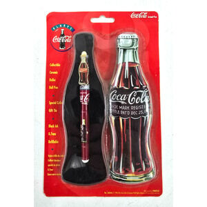 1996 Coca Cola Ceramic Roller Ball Pen In Gift Tin #68046 NOS